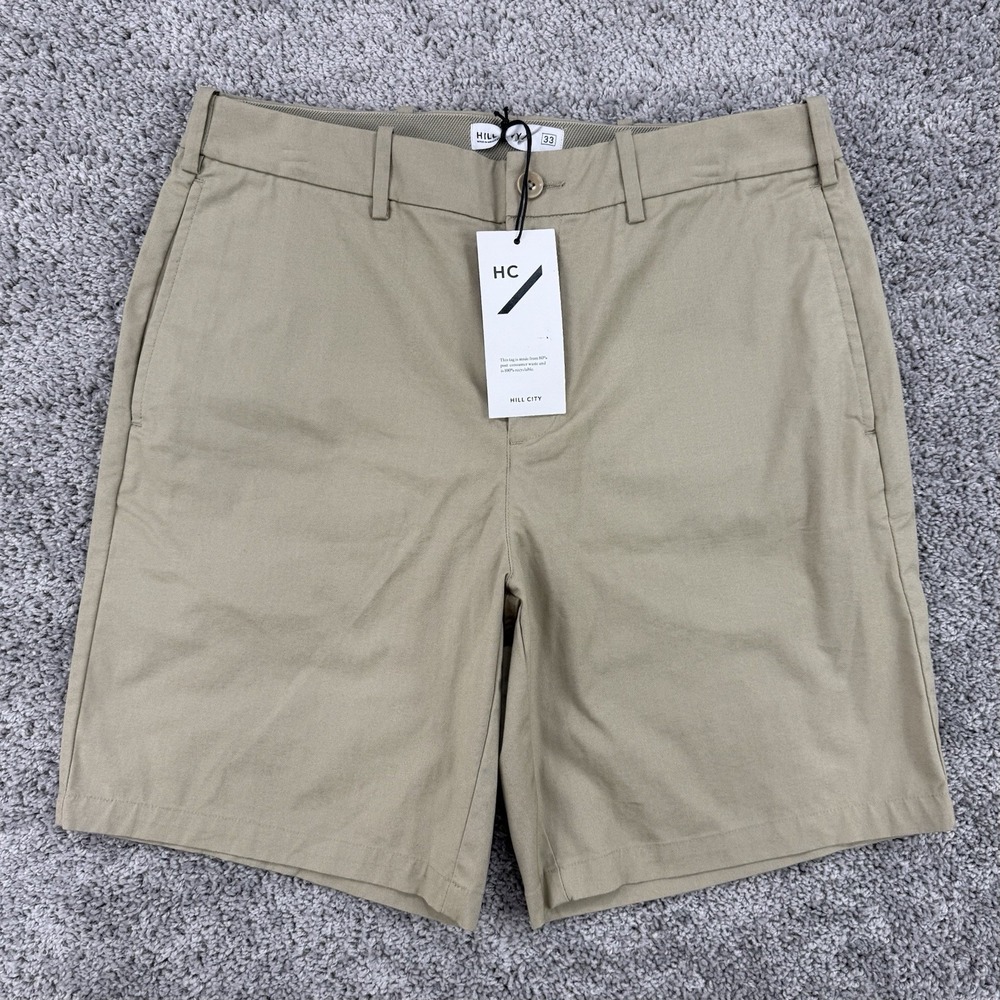Hill City Shorts Men's 33 Beige NWT Fist Everyday Stretch Chino Preppy